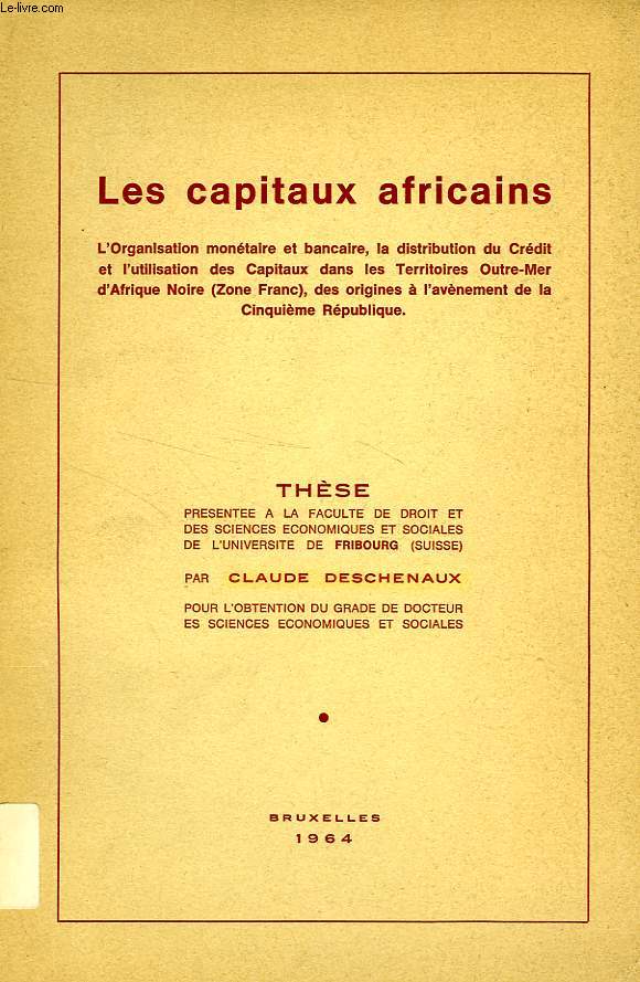 LES CAPITAUX AFRICAINS (THESE)
