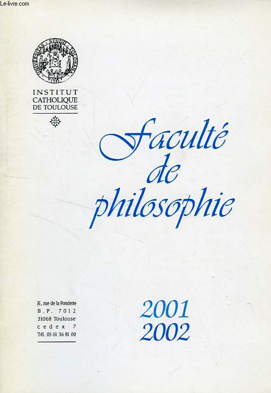 FACULTE DE PHILOSOPHIE, TOULOUSE, 2001-2002