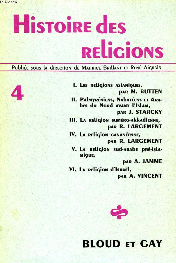 HISTOIRE DES RELIGIONS, 4