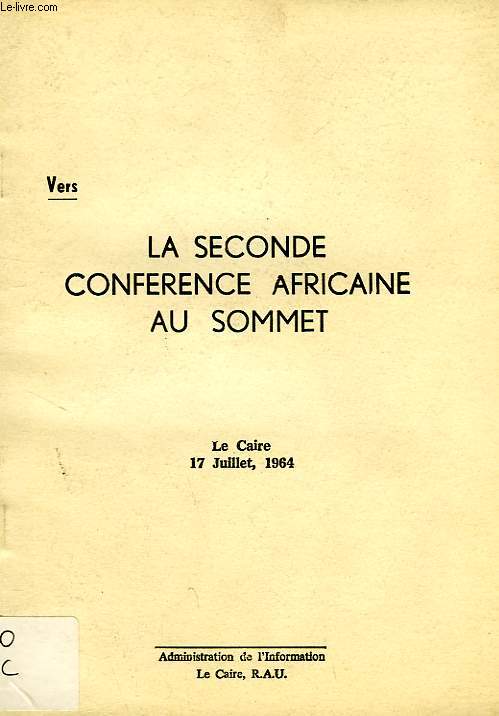 VERS LA SECONDE CONFERENCE AFRICAINE AU SOMMET