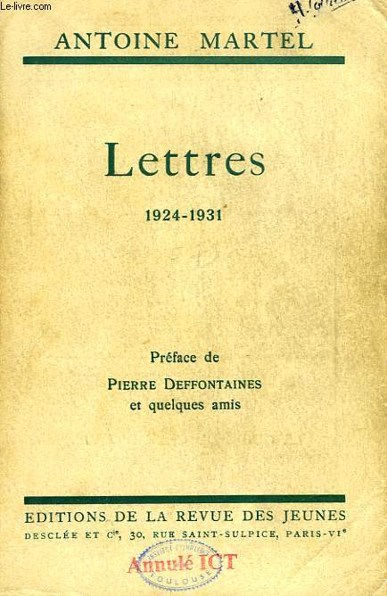 LETTRES, 1924-1931