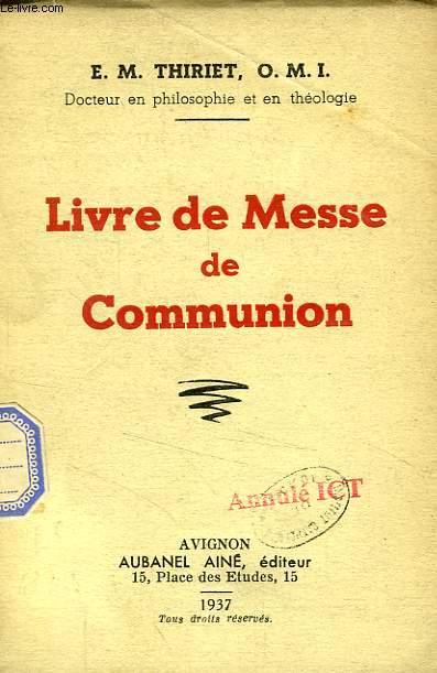 LIVRE DE MESSE DE COMMUNION