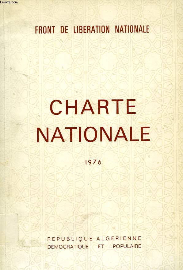 FRONT DE LIBERATION NATIONALE, CHARTE NATIONALE 1976