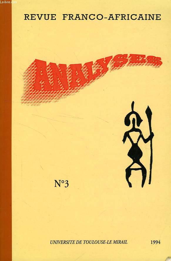 ANALYSES, REVUE FRANCO-AFRICAINE, N 3, 1994