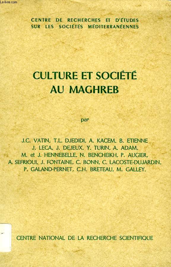 CULTURE ET SOCIETE AU MAGHREB