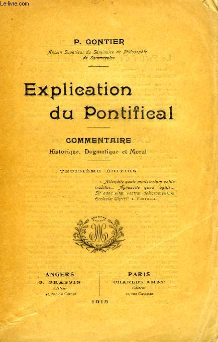 EXPLICATION DU PONTIFICAL