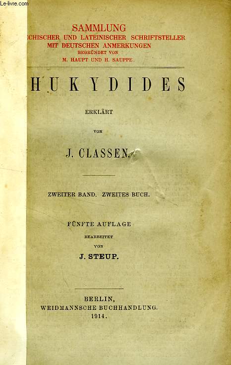 THUKYDIDES, ZWEITER BAND, ZWEITES BUCH