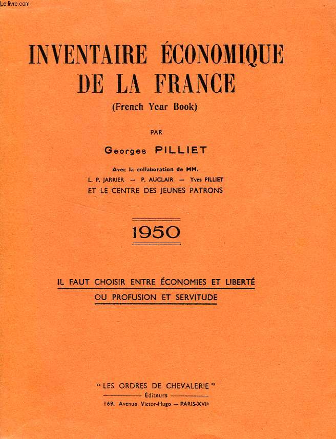 INVENTAIRE ECONOMIQUE DE LA FRANCE (FRENCH YEAR BOOK), 1950