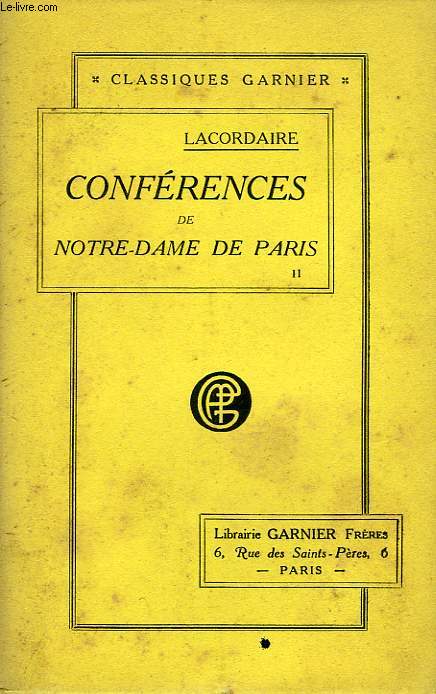 CONFERENCES DE NOTRE-DAME DE PARIS, TOME II, 1844-1845