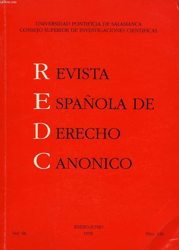 REVISTA ESPAOLA DE DERECHO CANONICO, VOL. 56, N 146, ENERO-JUNIO 1999