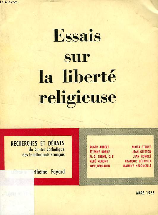 ESSAIS SUR LA LIBERTE RELIGIEUSE