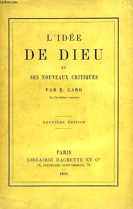 L'IDEE DE DIEU ET SES NOUVEAUX CRITIQUES