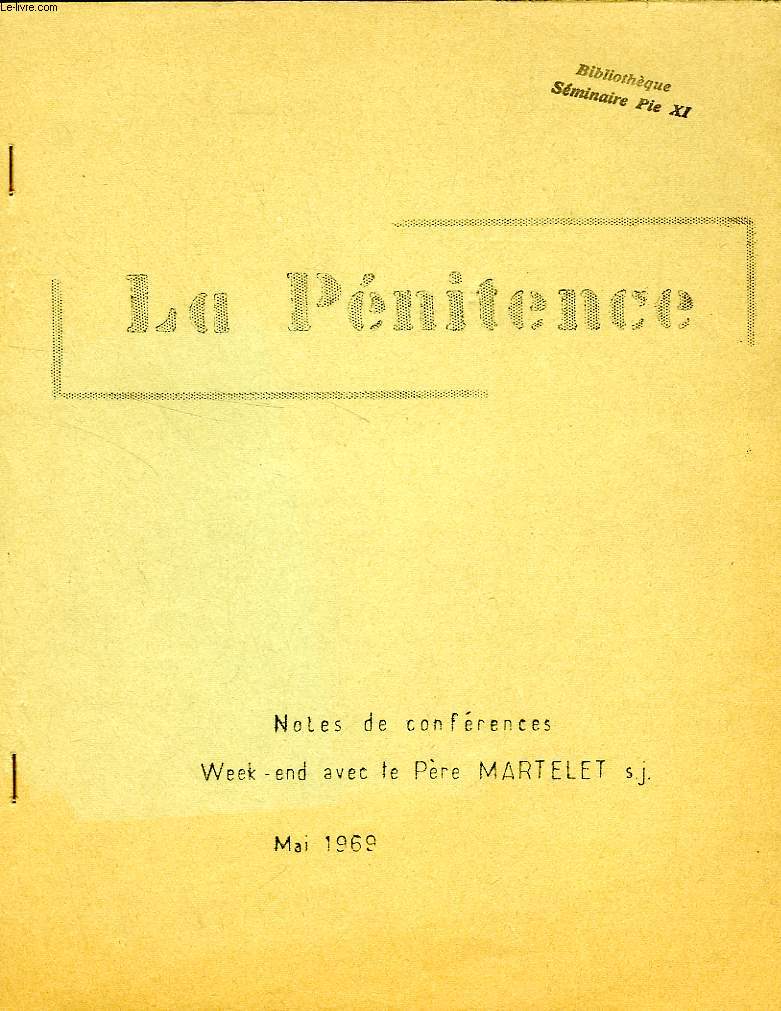 LA PENITENCE