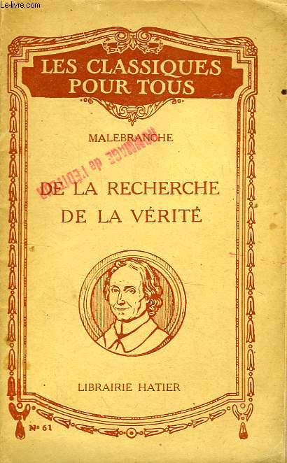 DE LA RECHERCHE DE LA VERITE, LIVRE II, 1re PARTIE (I, V), 2e-3e PARTIES