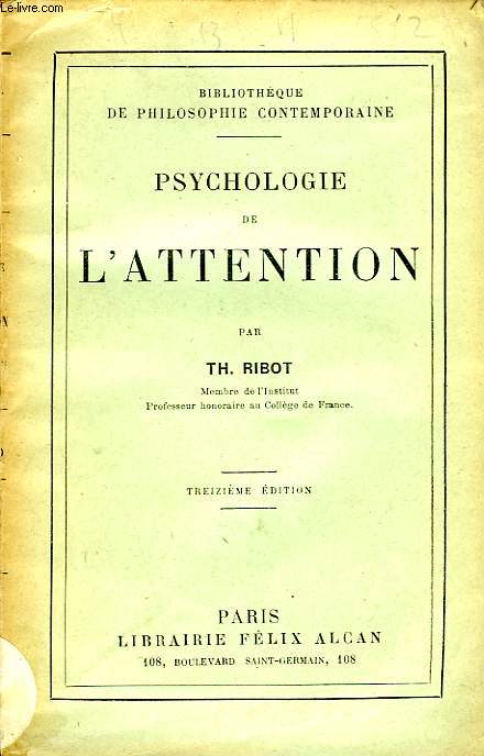 PSYCHOLOGIE DE L'ATTENTION