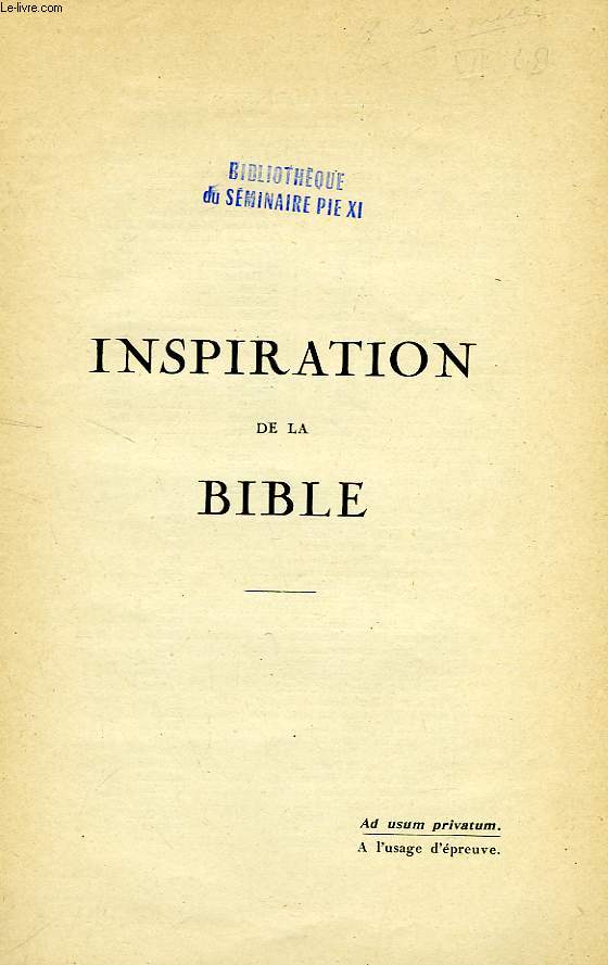 INSPIRATION DE LA BIBLE