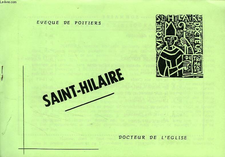 SAINT-HILAIRE, EVEQUE DE POITIERS, DOCTEUR DE L'EGLISE