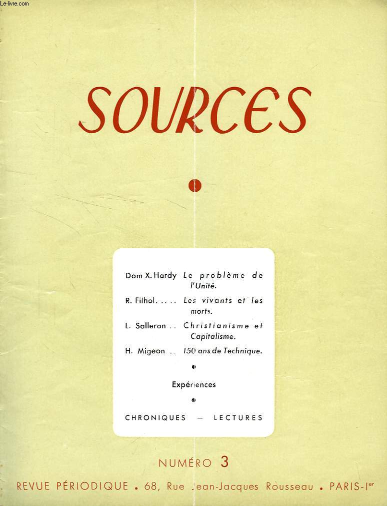 SOURCES, N 3, 1951