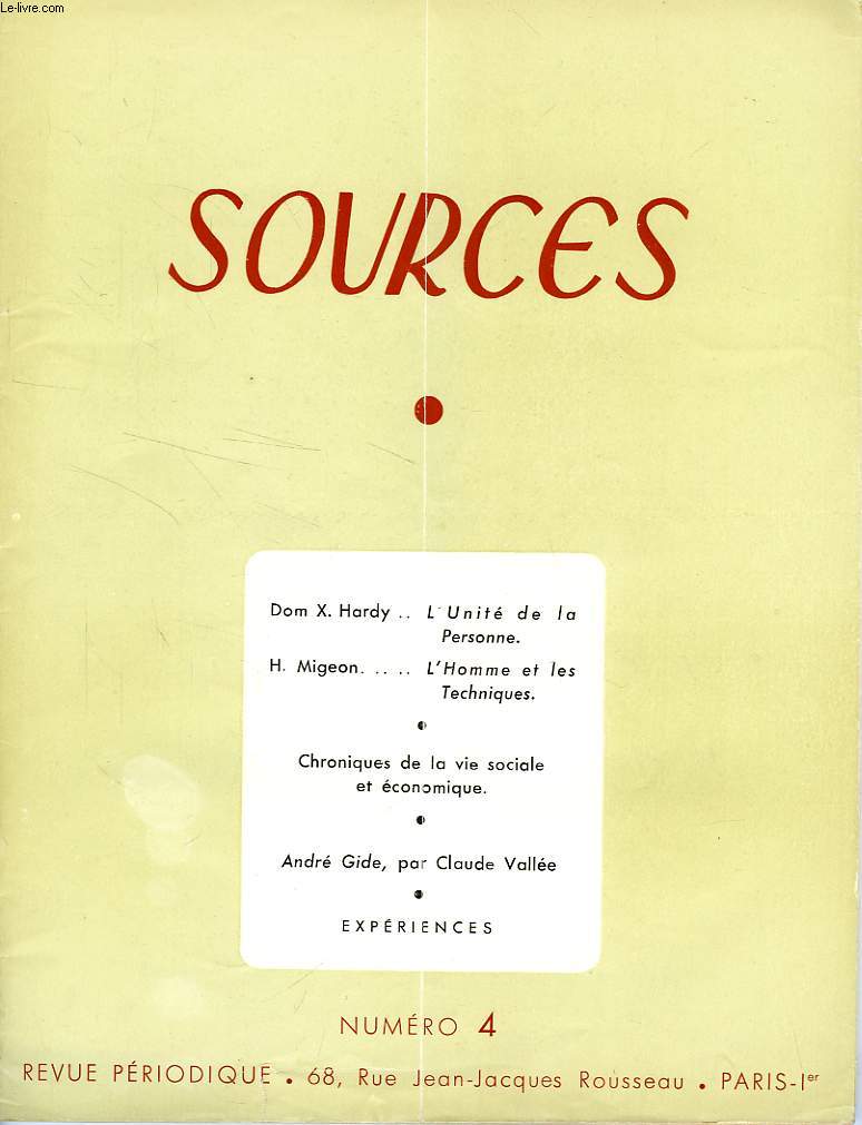 SOURCES, N 4, 1951