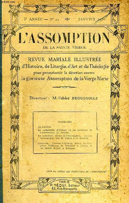 L'ASSOMPTION DE LA SAINTE VIERGE, 3e ANNEE, N° 23, JAN. 1920