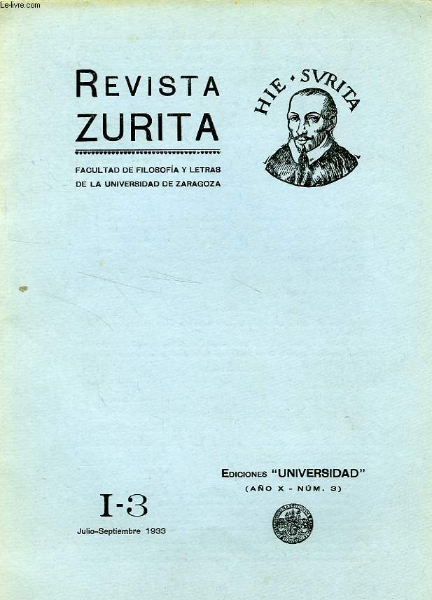 REVISTA ZURITA, I-3, JULIO-SEPT. 1933