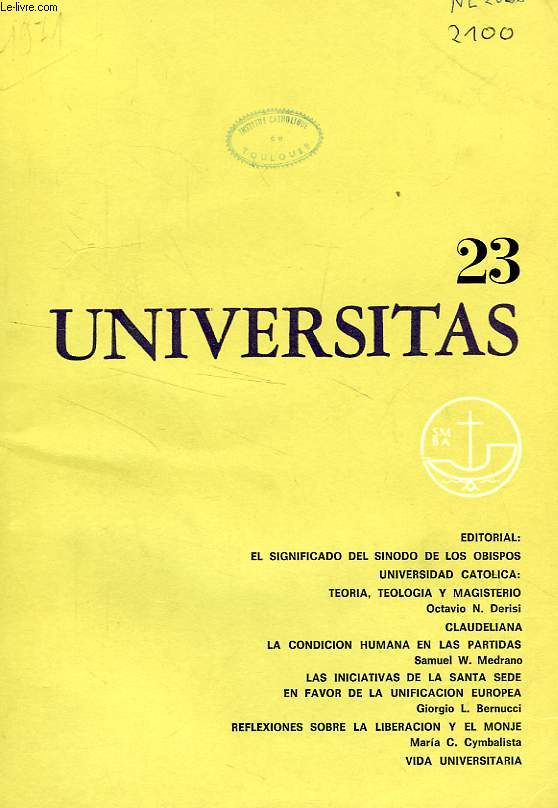 UNIVERSITAS, AO 5, N 23, DIC. 1971