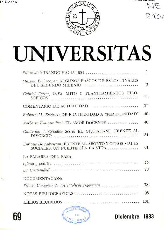 UNIVERSITAS, N 69, DIC. 1983