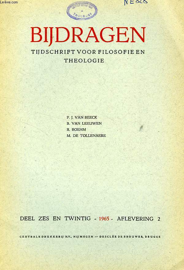 BIJDRAGEN, II, 1965, TIJDSCHRIFT VOOR PHILOSOPHIE EN THEOLOGIE