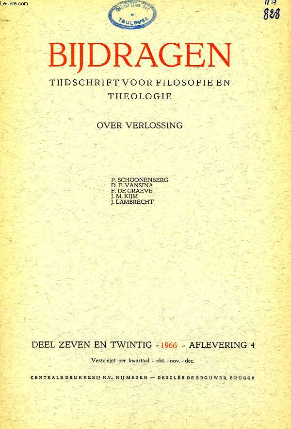 BIJDRAGEN, IV, 1966, TIJDSCHRIFT VOOR PHILOSOPHIE EN THEOLOGIE