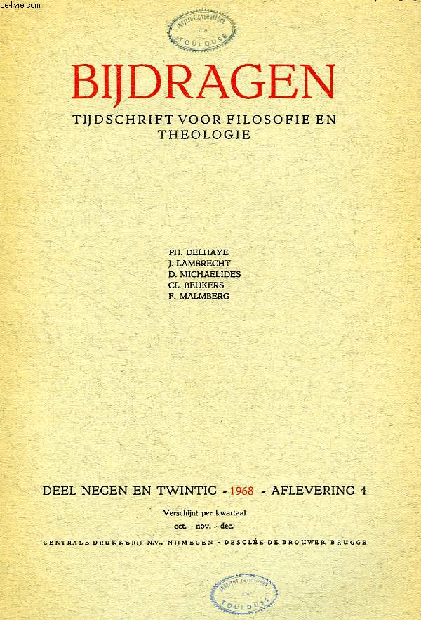 BIJDRAGEN, IV, 1968, TIJDSCHRIFT VOOR PHILOSOPHIE EN THEOLOGIE