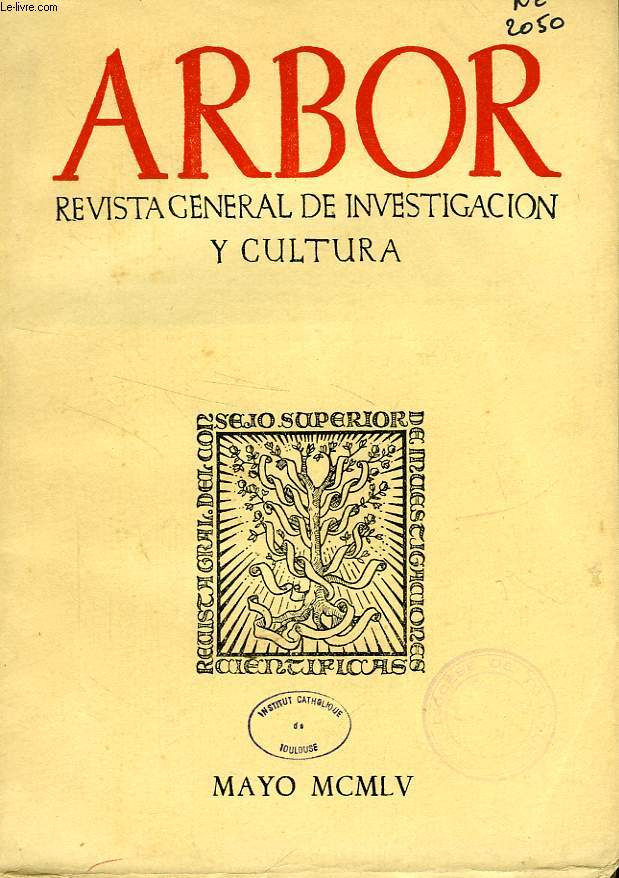 ARBOR, TOMO XXXI, N 113, MAYO 1955, REVISTA GENERAL DE INVESTIGACION Y CULTURA