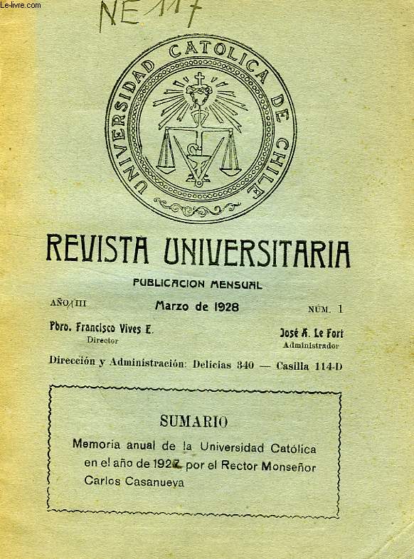 REVISTA UNIVERSITARIA, 1928-1981, 24 NUMEROS (INCOMPLET)