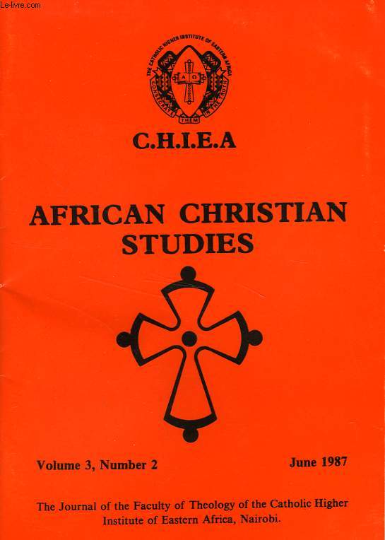 CHIEA, AFRICAN CHRISTIAN STUDIES, VOL. 3, N 2, JUNE 1987