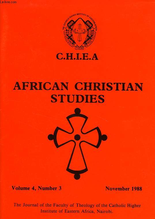 CHIEA, AFRICAN CHRISTIAN STUDIES, VOL. 4, N 3, NOV. 1988