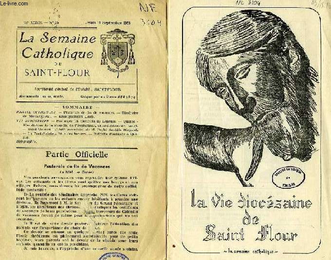 LA SEMAINE CATHOLIQUE DE SAINT-FLOUR / LA VIE DIOCESAINE DE SAINT-FLOUR, 21 NUMEROS, 1958-1983 (INCOMPLET)