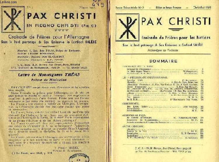 PAX CHRISTI, 12 NUMEROS, 1946-1949 (INCOMPLET)