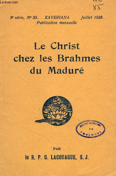 LE CHRIST CHEZ LES BRAHMES DU MADURE