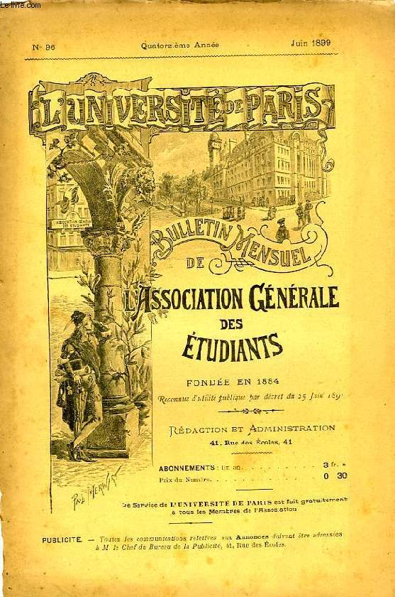 L'UNIVERSITE DE PARIS, 14e ANNEE, N 96, JUIN 1899