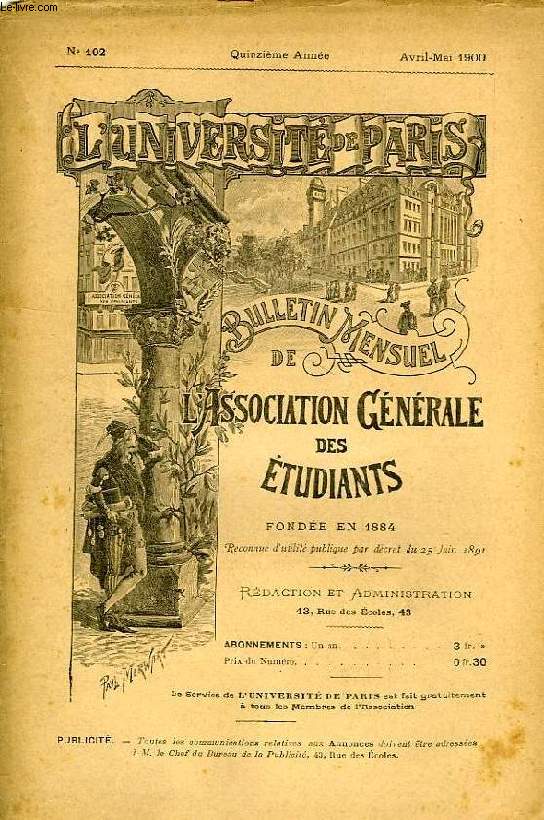 L'UNIVERSITE DE PARIS, 15e ANNEE, N 102, AVRIL-MAI 1900
