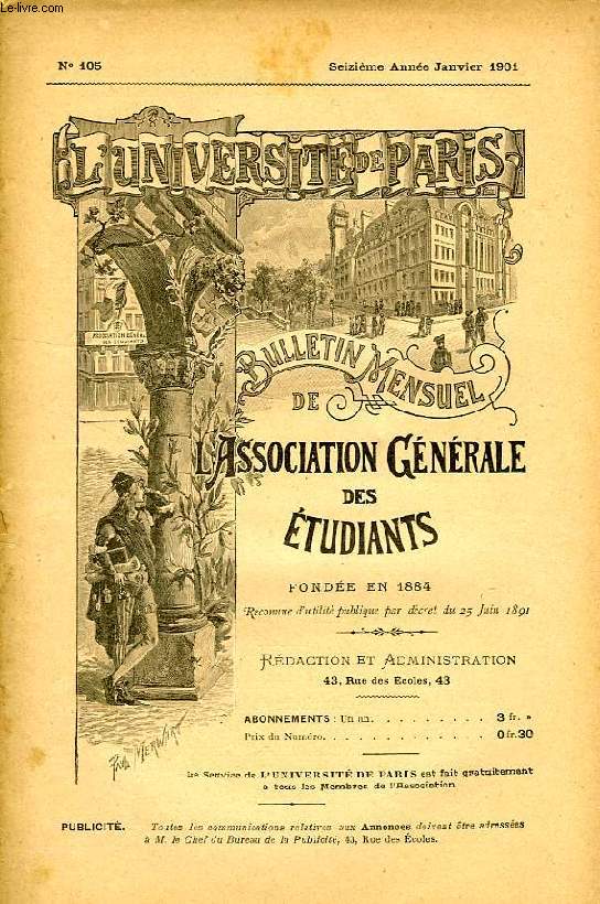 L'UNIVERSITE DE PARIS, 16e ANNEE, N 105, JAN. 1901