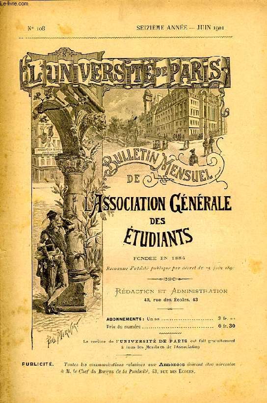 L'UNIVERSITE DE PARIS, 16e ANNEE, N 108, JUIN 1901