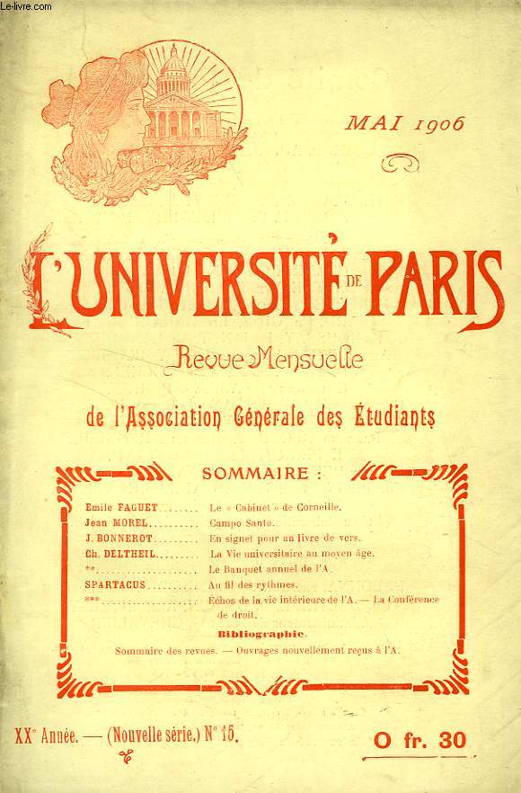 L'UNIVERSITE DE PARIS, 21e ANNEE, N 15 (NOUVELLE SERIE), MAI 1906