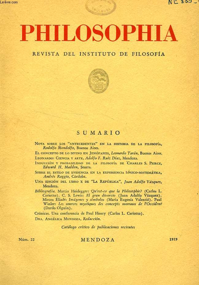 PHILOSOPHIA, N 22, 1959