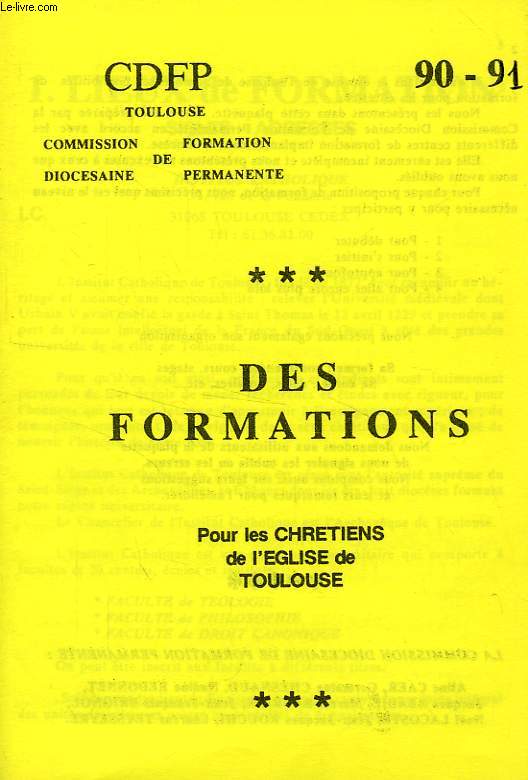CDFP, TOULOUSE, DES FORMATIONS 1990-1991