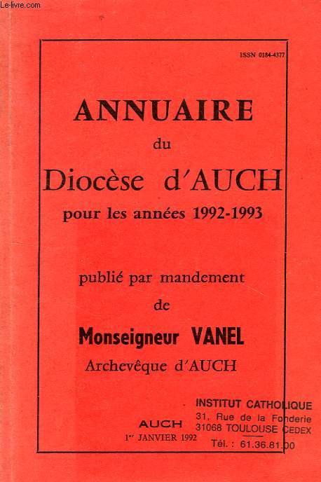 ANNUAIRE DU DIOCESE D'AUCH, 1992-93