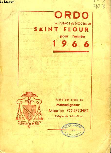 ORDO A L'USAGE DU DIOCESE DE SAINT-FLOUR, 1966