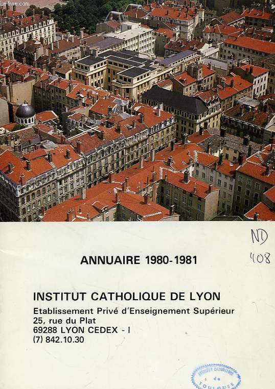 INSTITUT CATHOLIQUE DE LYON, ANNUAIRE 1980-1981