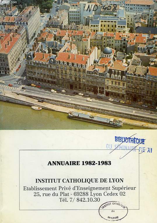 INSTITUT CATHOLIQUE DE LYON, ANNUAIRE 1982-1983