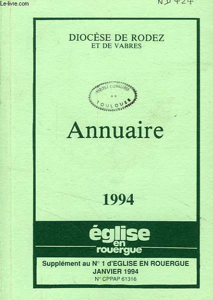 DIOCESE DE RODEZ ET DE VABRES, ANNUAIRE 1994