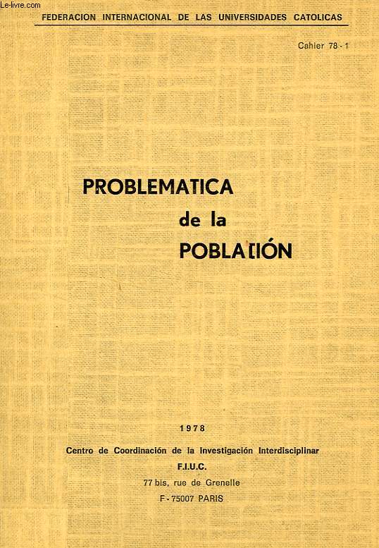 PROBLEMATICA DE LA POBLACION